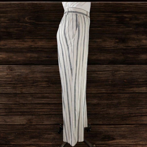 NWT H&M Wide Leg Linen Blend Trousers - Picture 4 of 9